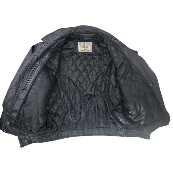 100% Leather Live to Ride American Eagle Biker Jacket Sz XL Leather Vintage Moto - Picture 8 of 16